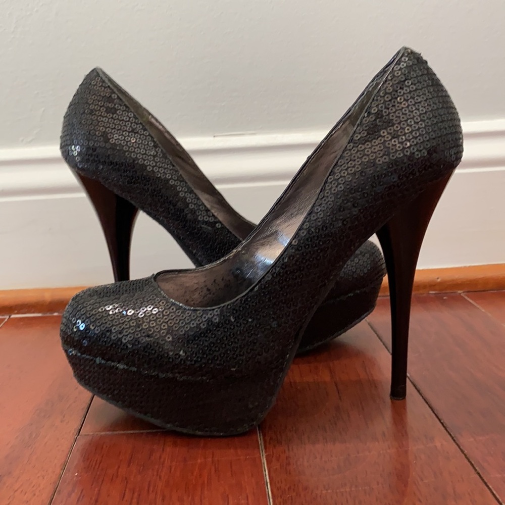 Steve Madden platform Sequin heels